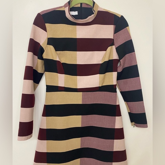 NWOT ASOS||  WHITE Funnel Neck Mini Dress in Block Stripe, Sold Out onli… - Picture 3 of 11